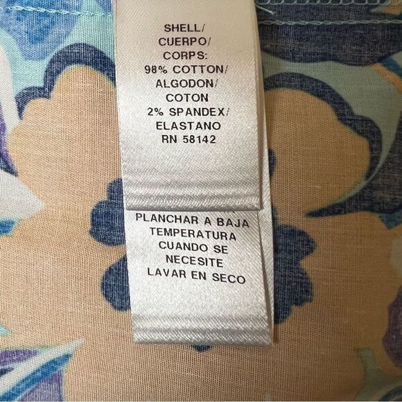 Donna Morgan Vibrant Floral Drop Waist Button-Down Shirt Dress, Sz 4 Blue - Picture 13 of 14